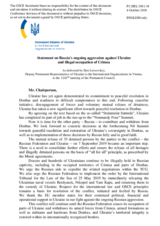 Statement by the Delegation of Ukraine on Russia’s ongoing aggression against Ukraine and illegal occupation of Crimea
