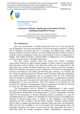 Statement by the Delegation of Ukraine on Russia’s ongoing aggression against Ukraine and illegal occupation of Crimea