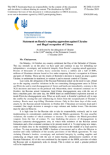 Statement by the Delegation of Ukraine on Russia’s ongoing aggression against Ukraine and illegal occupation of Crimea