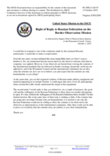 Statement by the Delegation of the United States of America in response to the statement by the Delegation of the Russian Federation