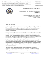 Statement by the Delegation of the United States of America in response to the report by the Head of the OSCE Mission to Moldova, Dr. Claus Neukirch