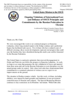 Statement by the Delegation of the United States of America on Russia’s ongoing aggression against Ukraine and illegal occupation of Crime