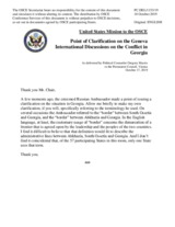 Point of Clarification by the Delegation of the United States of America on the 49th round of the Geneva International Discussions, held on 8 and 9 October 2019