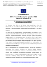 Statement by the Finnish EU Presidency in response to the presentations by Colonel (GS) H. G. Lüber, by Colonel (GS) J. Přerovský, and by Lieutenant Colonel H. Zettermark