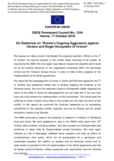 Statement by the Finnish EU Presidency on Russia’s ongoing aggression against Ukraine and illegal occupation of Crimea