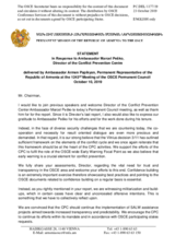 Statement by the Delegation of Armenia in response to the report by the Director of the Conflict Prevention Centre, Ambassador Marcel Peško