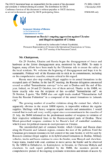 Statement by the Delegation of Ukraine on Russia’s ongoing aggression against Ukraine and illegal occupation of Crimea