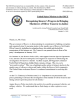 Statement by the Delegation of the United States of America on recent developments in Kosovo
