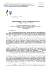 Statement by the Delegation of Ukraine on Russia’s ongoing aggression against Ukraine and illegal occupation of Crimea