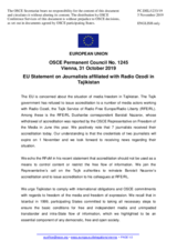 Statement by the Finnish EU Presidency on concerns about the accreditation of journalists from Radio Ozodi in Tajikistan