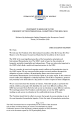 Statement by the Delegation of Norway in response to the address by the President of the International Committee of the Red Cross, H.E. Mr. Peter Maurer
