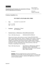 Giornale della 931a Seduta plenaria del Foro di cooperazione per la sicurezza