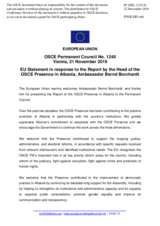 Statement by the Finnish EU Presidency in response to the report by the Head of the OSCE Presence in Albania, Ambassador Bernd Borchardt