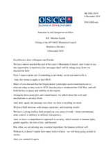 Closing Statement by H.E. Miroslav Lajčák, OSCE Chairperson-in-Office