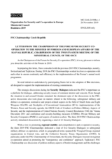 Letter from the Chairperson of the Forum for Security Co-operation to the Minister of Foreign Affairs and International Co-operation of Slovakia