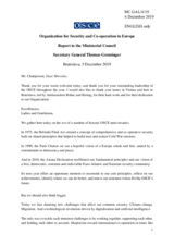 Report to the Ministerial Council by H.E. Thomas Greminger