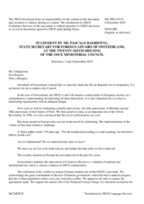 Statement by H.E. Pascale Baeriswyl, Deputy Minister for Foreign Affairs and Secretary of State