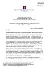 Statement by the Delegation of Norway, also on behalf of Canada, Liechtenstein, Mongolia and Switzerlan, on the International Day for the Elimination of Violence against Women, observed on 25 November 2019