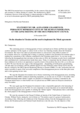Statement by the Delegation of the Russian Federation on the situation in Ukraine and the need to implement the Minsk agreements