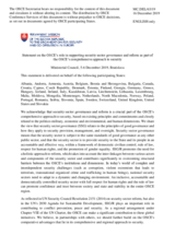 Statement on the OSCE’s role in supporting security sector governance and reform as part of the OSCE’s comprehensive approach to security