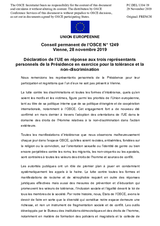 Déclaration de l’UE en réponse aux trois représentants personnels de la Présidence en exercice pour la tolérance et la non-discrimination