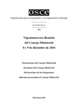 Final Document of the Twenty-Third Meeting of the Ministerial Council, Hamburg, 8-9 December 2016 (es) Final Document of the Twenty-Third Meeting of the Ministerial Council, Hamburg, 8-9 December 2016 (es)