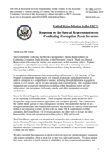 Statement by the Delegation of the United States of America in response to the address by the Special Representative of the OSCE Chairperson-in-Office on Combating Corruption, Ms. Paola Severino