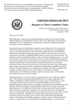 Statement by the Delegation of the United States of America in reponse to the presentations by the Chairpersons of the Security Committee, the Economic and Environmental Committee, and the Human Dimension Committee