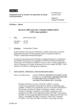 Journal de la 1254ème séance spéciale du Conseil permanent