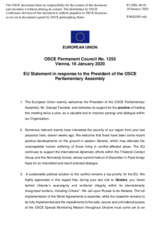 Statement by the Croatian EU Presidency in response to the address by the President of the OSCE Parliamentary Assembly, H.E. Mr. George Tsereteli
