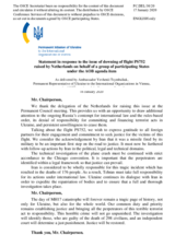 Statement by the Delegation of Ukraine on the responsibility for the shooting down of Malaysian Airlines flight MH17 on 17 July 2014 and of Ukraine International Airlines flight PS752 on 8 January 2020