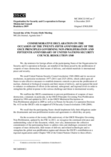 Document No.2, Commemorative Declaration on the Occasion of the Twenty-Fifth Anniversary of the OSCE Principles Governing Non-Proliferation and Fifteenth Anniversary of United Nations Security Council Resolution 1540