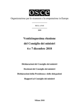 Final Document of the Twenty-Fifth Meeting of the Ministerial Council, Milan, 6-7 December 2018 Final Document of the Twenty-Fifth Meeting of the Ministerial Council, Milan, 6-7 December 2018