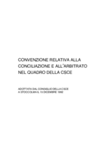 Convenzione relativa alla Conciliazione e All'arbitrato nel quadro della CSCE