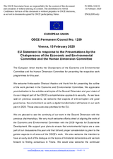 Statement by the Croatian EU Presidency in response to the presentations by the Chairpersons of the Economic and Environmental Committee and the Human Dimension Committee