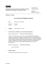 Journal de la 941ème séance plénière du Forum