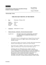 Journal of the 940th Plenary Meeting of the Forum for Security Co-operation