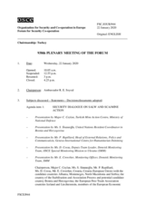 Journal of the 938th Plenary Meeting of the Forum for Security Co-operation