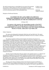 Statement by the Delegation of the Russian Federation in response to the update by Ambassador Heidi Grau and to the report by Ambassador Yaşar Halit Çevik