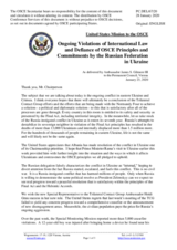 Statement by the Delegation of the United States of America on Russia’s ongoing aggression against Ukraine and illegal occupation of Crimea