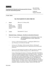 Journal der 942. Plenarsitzung des Forums