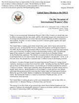 Statement by the Delegation of the United States of America on the International Women’s Day 