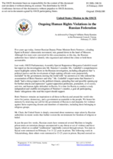 Statement by the Delegation of the United States of America on the 5th anniversary of the assassination of Mr. B. Nemtsov and other ongoing human rights violations in the Russian Federation