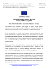 Statement by the Croatian EU Presidency on the re-arrest of Mr. O. Kavala in Turkey
