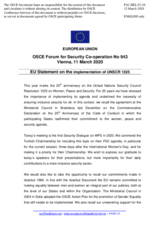 Statement by the Croatian EU Presidency in response to the presentations by Ms. A. Cihan Sultanoğlu, by Commander E. Kaptan İşçi, by Ambassador N. Bush, by Ms. Amarsanaa Darisuren, and by Ms. M. Wyss Ross
