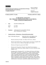 Giornale della 76a Riunione congiunta del Foro di cooperazione per la sicurezza e del Consiglio permanente