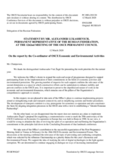Statement by the Delegation of the Russian Federation in response to the report by the Co-ordinator of OSCE Economic and Environmental Activities, Ambassador Vuk Žugić