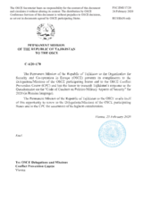 Response by the Delegation of Tajikistan to the Questionnaire on the Code of Conduct on Politico-Military Aspects of Security