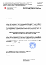 Response by the Delegation of Switzerland to the Questionnaire on the Code of Conduct on Politico-Military Aspects of Security
