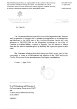Response by the Delegation of the Holy See to the Questionnaire on the Code of Conduct on Politico-Military Aspects of Security